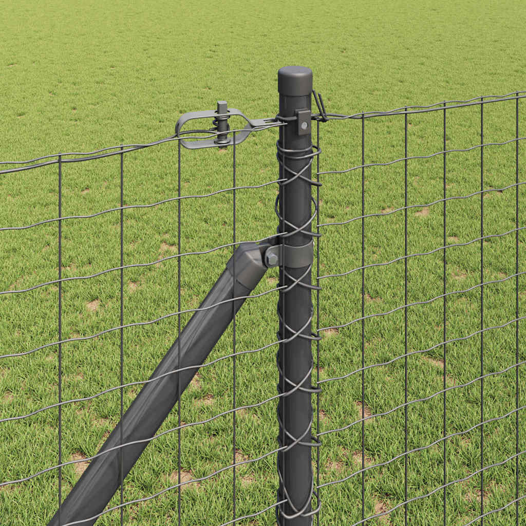 Fence Posts with Drive In Sleeve 7 Pcs Grey
