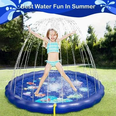 Children Play Spray Mat 68 Inch Beach Inflatable Water Sprinkler Pad Outdoor Game Toy Lawn Swimming Pool Mat Kids Toys
