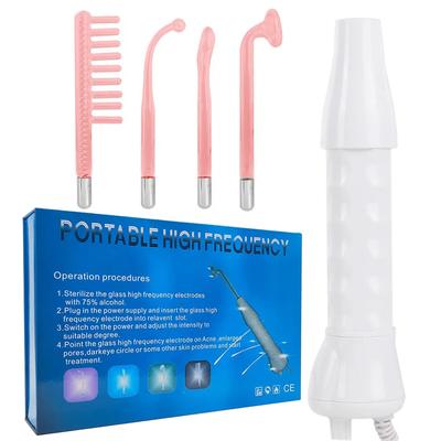4 In 1 Elettrico Portatile Per Viso Pelle Strumenti di Bellezza Bacchetta per Terapia Facciale ad Alta Frequenza Portatile Macchina per Trattamento dell'Acne Bacchetta al Neon
