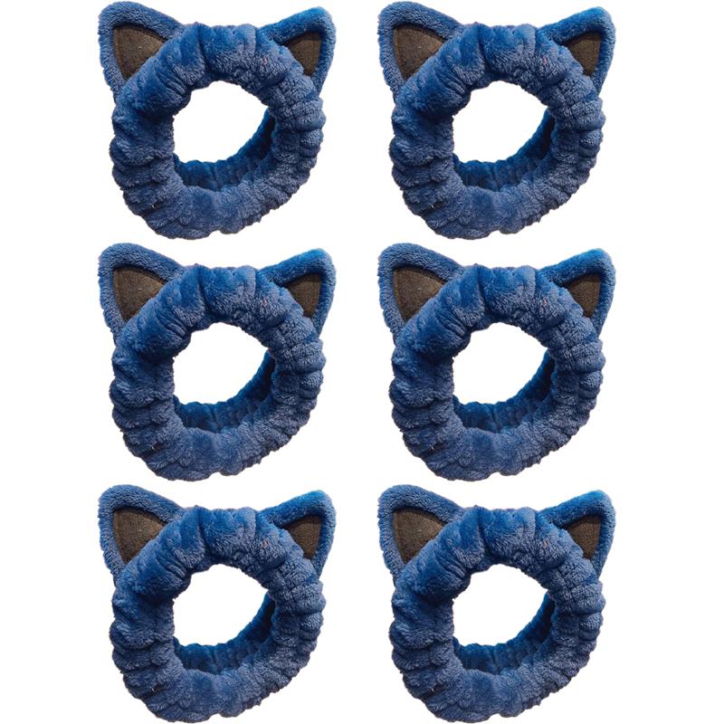 Cute Cartoon Cat Ears Face Wash Headband for Women with High Elasticity Hairband Accessories