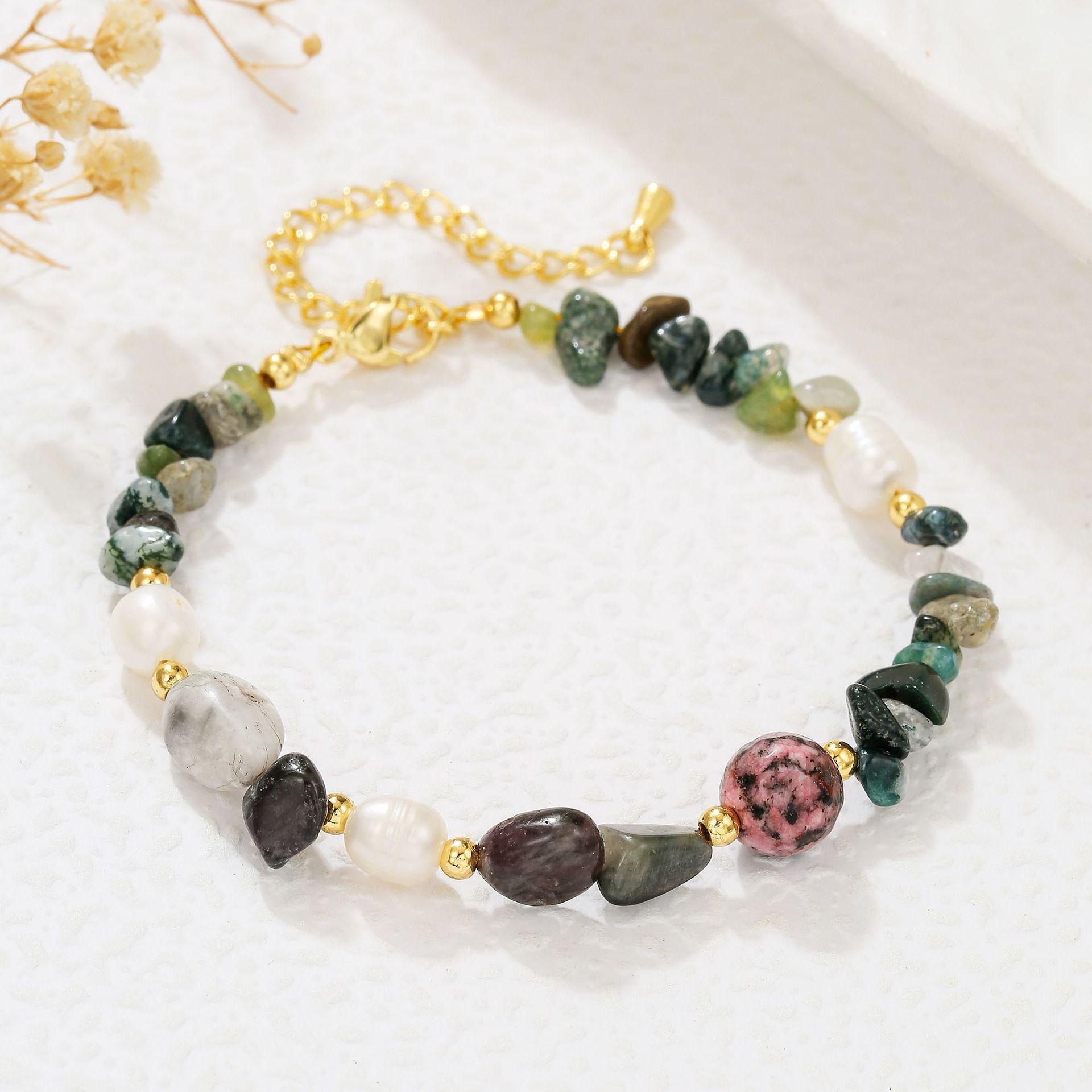 YW Autumn and Winter New Freshwater Pearl Natural Stone Necklace Bracelet Sweater Chain