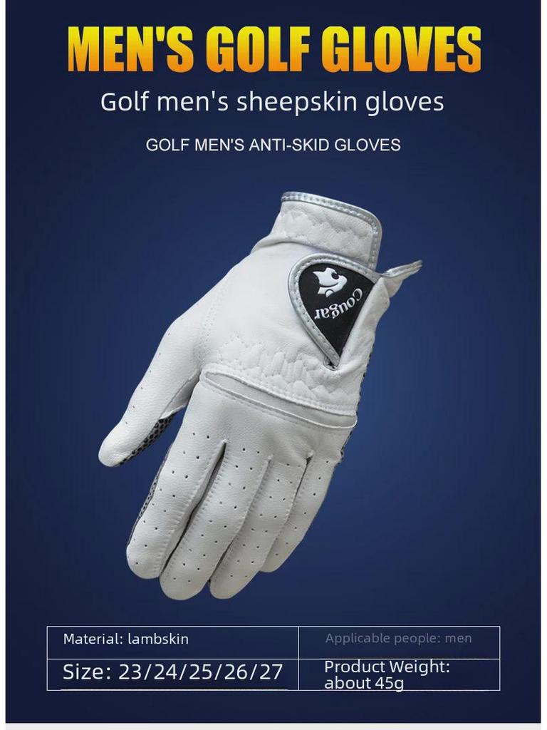 Herr Lammskinn Golfhandskar - Andningsbara, Halkfria, Vänster eller Höger Hand