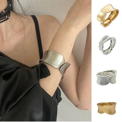 Metal Cuff Bangles Minority Design Irregular Wide Open Bangle Unique   Jewelry Accessories