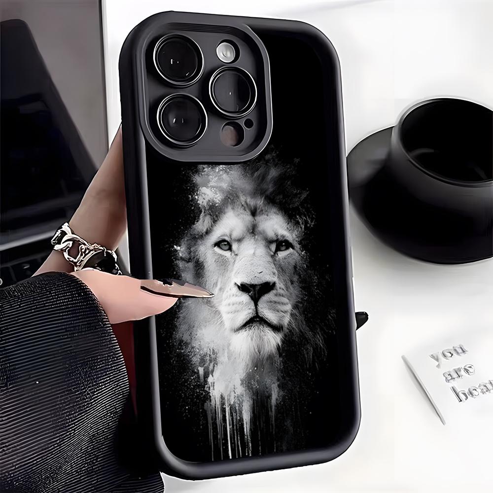 Lion Pattern Phone Case For IPhone 17 Pro Max 16 15 14 Pro Max IPhone 13 Pro Max 11 Plus Silicone Cover