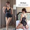 Women's Long Night Temptation Lace Lingerie Bodysuit - Open Crotch Design