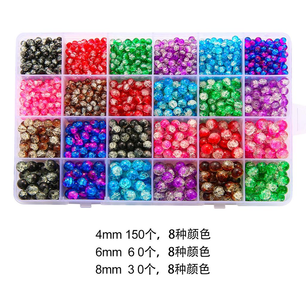 8mm Glas Gelee Kristall Runde Perlen Materialpaket Handgemachtes DIY Armband Zubehör Set Perlen Set