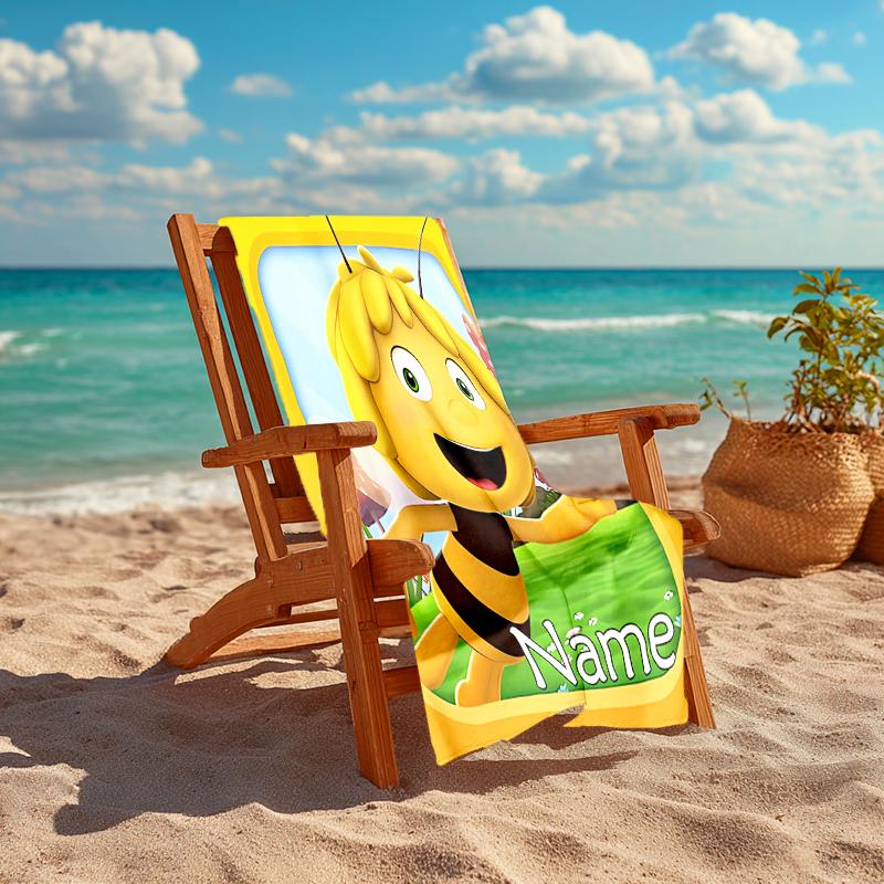 Personalized Customized Proof Beach Towel with Maya the Bee Pattern - Soft, Absorbent,quick-drying,perfect Swimming,camping&bathing