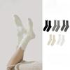 Female Autumn and Winter New Solid Color Cloth Label with Cotton Socks