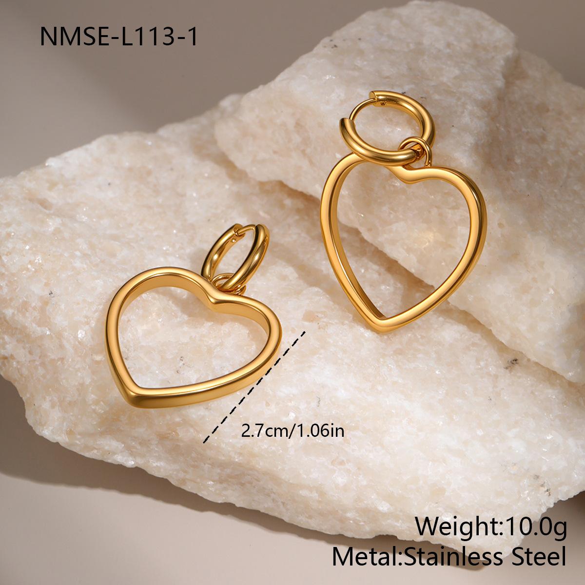 GEMCHIC Women s Stainless Steel Love Heart Hollow Earrings Fashion Minimalist Simple Versatile Daily Wear
