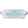TrueLock Locking Lid 9x13 Glass Baking Dish Leak Proof Storage Container Oven Microwave Dishwasher Safe Casserole Meal Prep