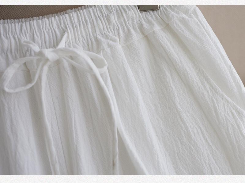Southeast Asia Plus Size Casual Retro Cotton Linen High Waist Wide Leg Pants