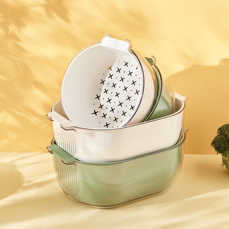 Kitchen Double-Layer Drain & Wash Basket Set