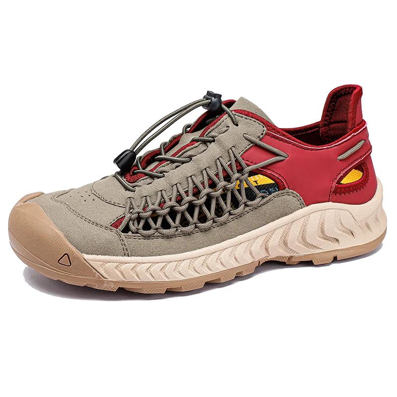 New Design Men's Sandals Summer Leisure Anti-collision Toe Beach Shoe Male Driving Slippers Comfy Roman Shoes Gladiator Sandals