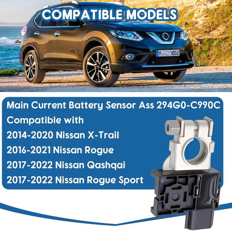 Main Current Battery Sensor Assembly Compatible with Nissan X-Trail Rogue Sport Qashqai Replace 294G0-C990C 294G0C990C