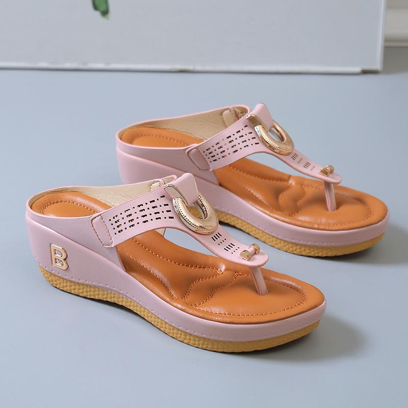 Women's Wedge Heel Cross-Band Sandals – Summer Beach Toe, European & American Style