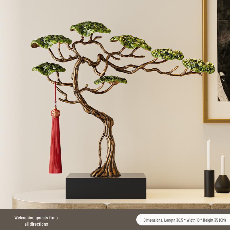 

Zen Style Enamel Color Pine Tea Cabinet and Money Tree Ornament
