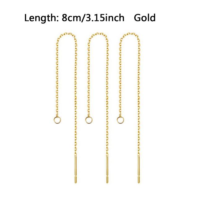 10PCS/lot Stainless Steel Threader Chain Earrings Findings For Jewelry DIY Making Drop Earrings Tassel Chain Accessories