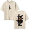 Gewaschenes Vintage Anime Haikyuu KARASUNO Merch T-Shirt Herren Cartoon Manga Oversized T-Shirt Herren Sommer Lässige Kurzarm-T-Shirts