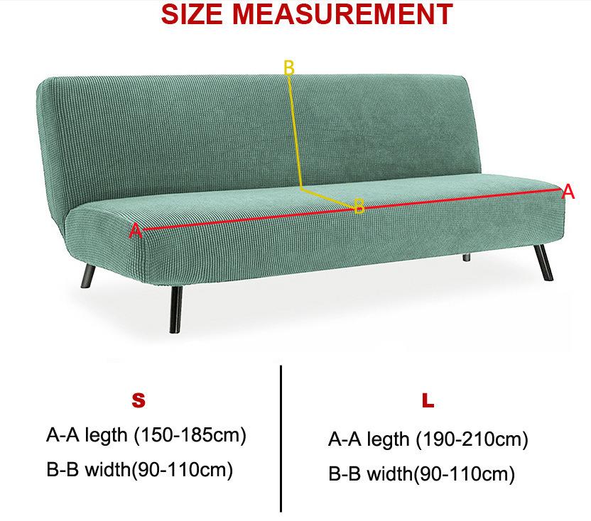 2026 High Elasticity Armless Sofa Cover All-inclusive Household Dust Folding Bed Cover Thickened Fabric Solid Color Sofa Cover