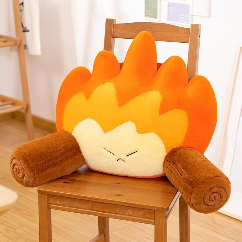 Simulation Bonfire Plush Toy Soft Shoulder Bag Stuffed Cartoon Fire Sweet Potato Corn Doll  Pillow Back Cushion Christmas Gifts
