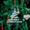 Winter Acrylic Ornaments Merry Christmas Hanging Ornament for Christmas Tree Frosted