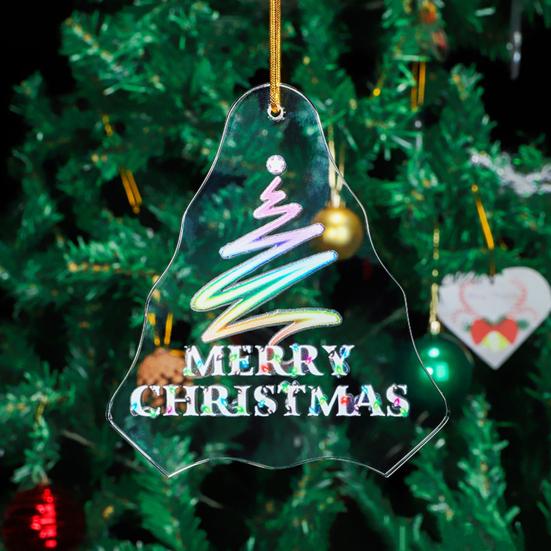 Winter Acrylic Ornaments Merry Christmas Hanging Ornament for Christmas Tree Frosted