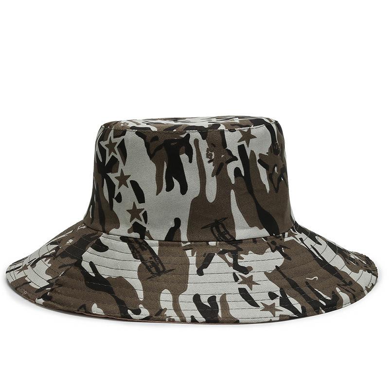 New Camouflage Big Eaves Bucket Hat Sunshade Sunscreen Fishing Essential Simple Casual Versatile