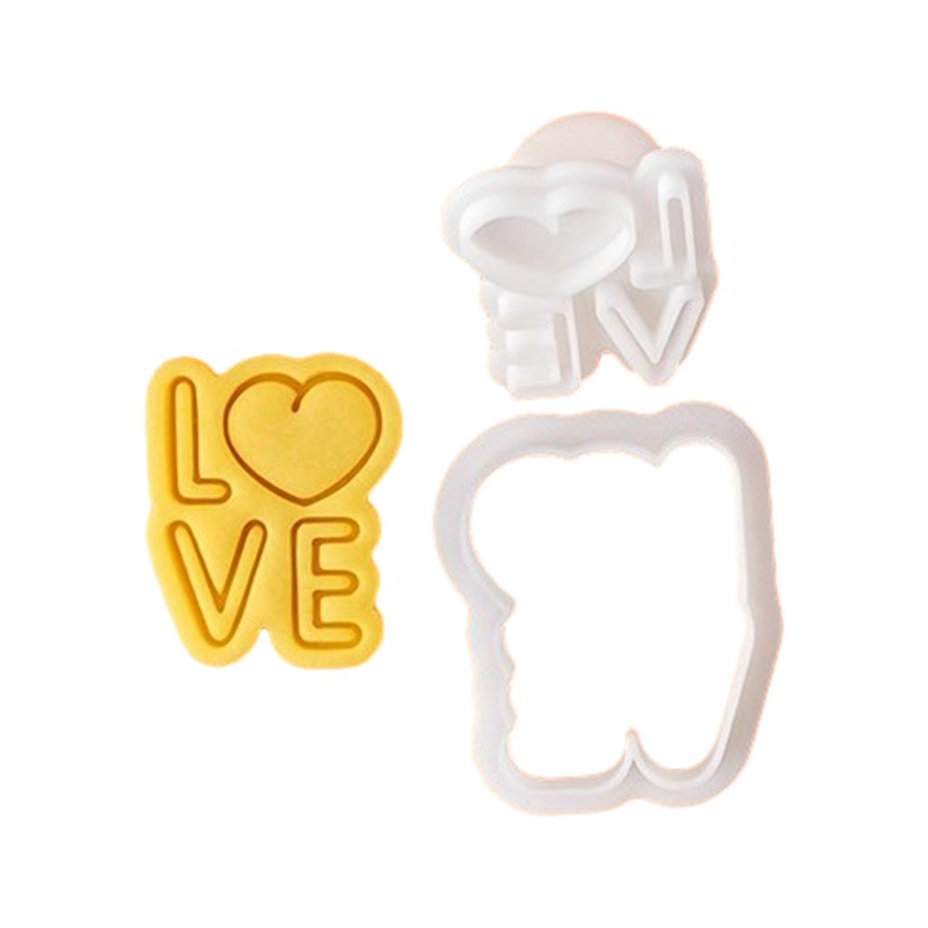 Valentine's Day Cookie Cutters Cartoon Pressable Biscuit Mold Holiday Biscuit Fondant Cookie Stamps Party Supplies