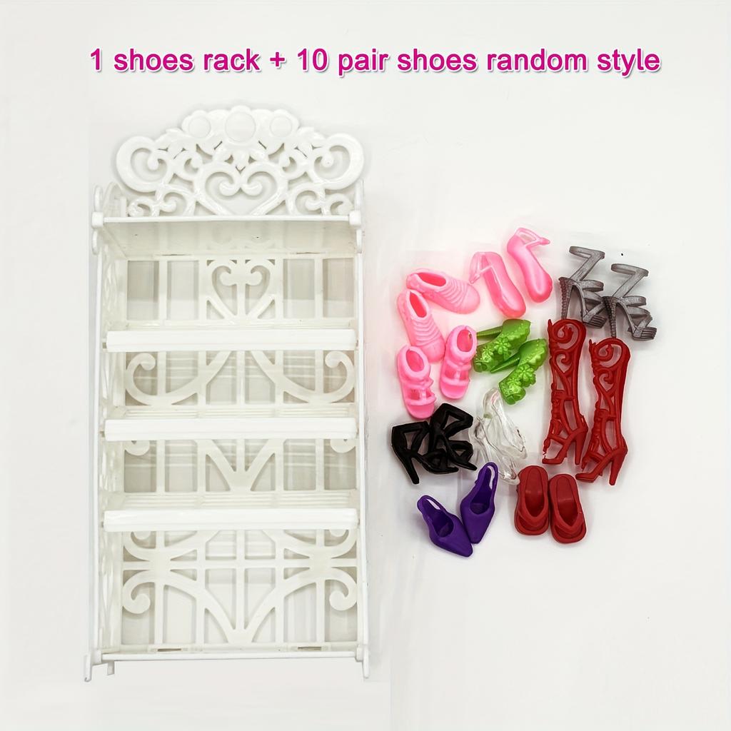 43Pcs 30cm Set Fashionable Doll Clothes Accessories Mini Camisole Skirt Necklace Earrings Crown Hangers Toy and Play Entertaining Safe Kid Friendly