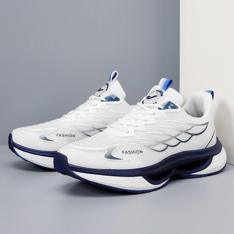 

Чоловіче взуття літнє взуття чоловіче взуття з дихаючої сітки з мухотканини, амортизуюче взуття для бігу з пінопласту, чоловіче повсякденне спортивне взуття 45 білий