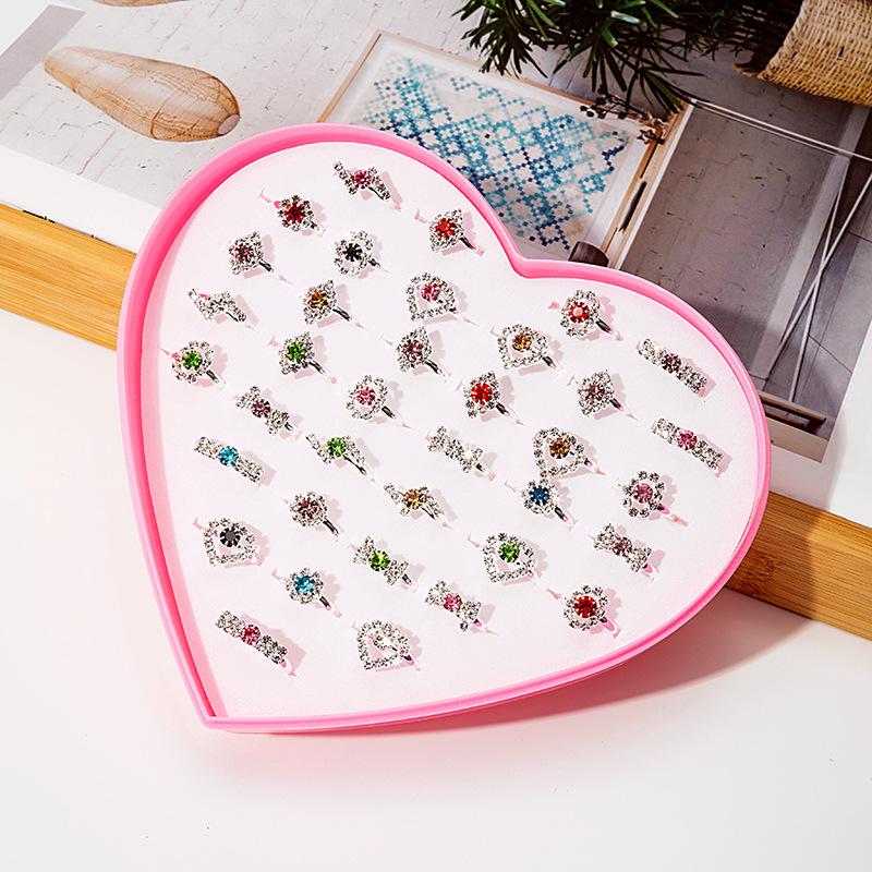 

1 коробка з 36 шт. Дитяча ручна ювелірна іграшка з імітацією дорогоцінного каміння з мультфільмом зі стразами 16-18MM