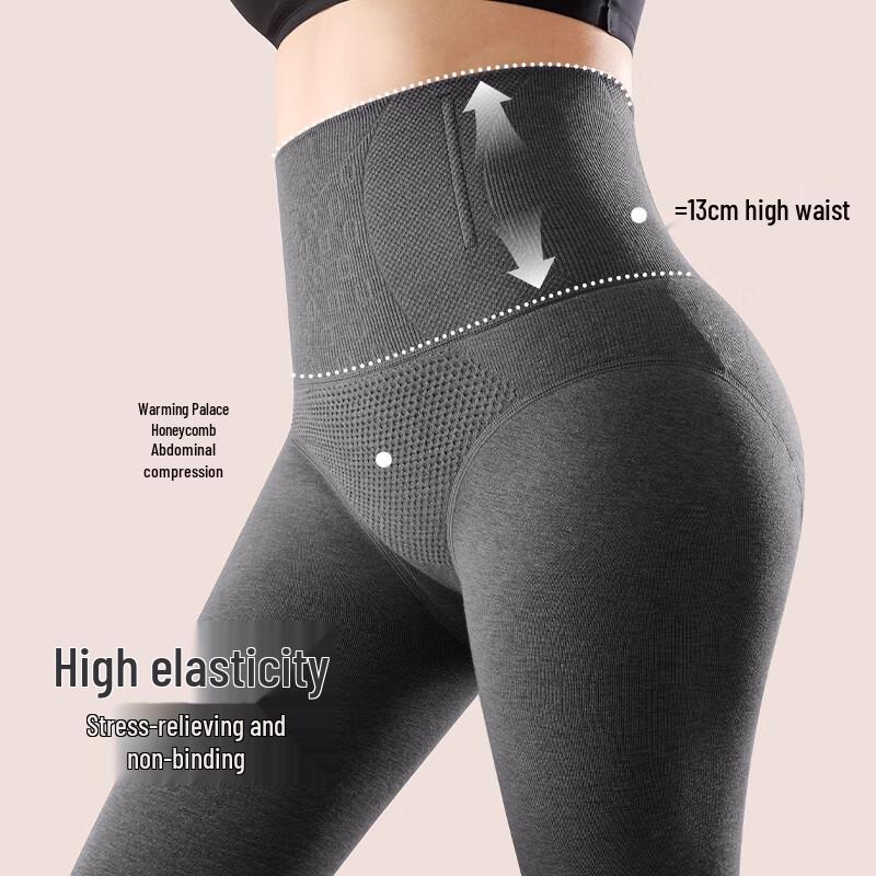 Damen Thermoleggings mit hohem Bund, Bauchkontrolle und Fußsteg