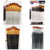 12-Piece Acrylic, Watercolor, and Oil Paint Brush Set – No Shed, Includes 13 Gouache Brushes