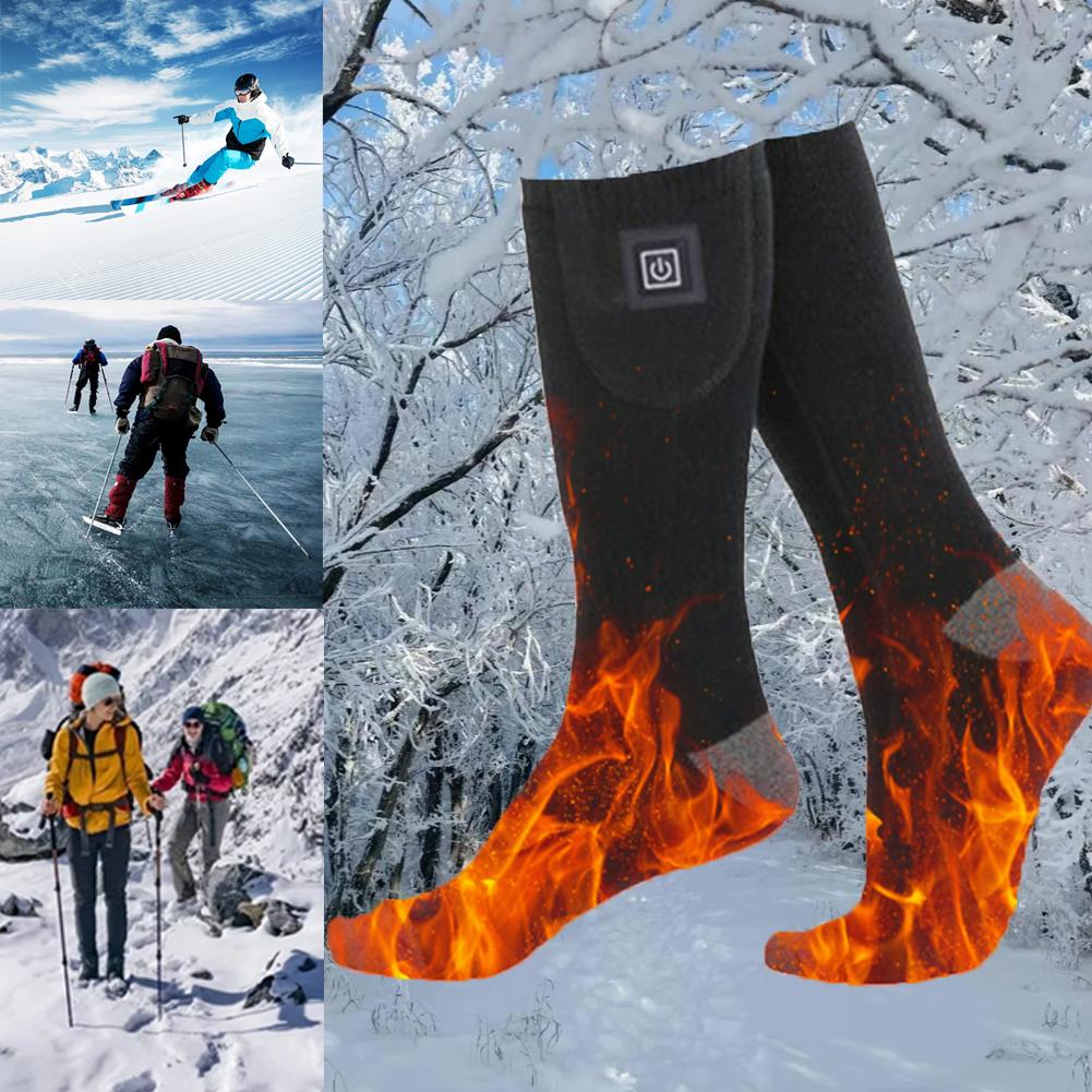 Electric Heated Socks 3 Level Temperature Electric Heating Socks Cold-Proof Foot Warmers Fast Heating for Outdoor Skiing Hiking
