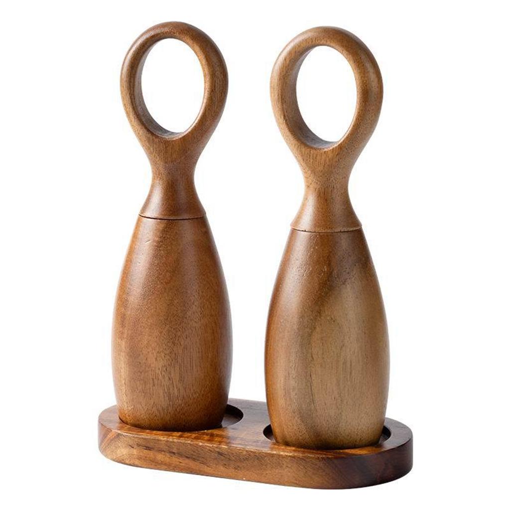 Дерев'яні млини для солі та перцю, міцні ручні млини, солонки та перечниці з ергономічним дизайном для кулінарного використання