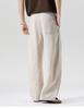 [Plain dyed Tencel Linen] Thin casual pants for men, loose straight leg, wide leg, curved knife, relaxed and comfortable pants