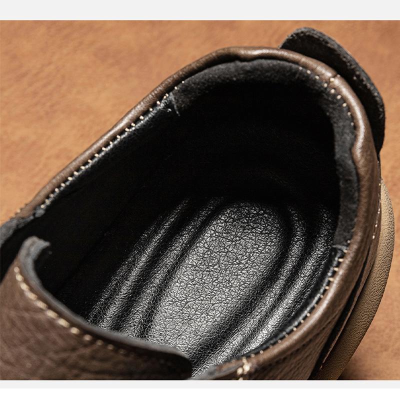 Men Plus Size Retro British Style PU Leather Shoes Ankle Comfortable Foot Feel Casual Shoe Wear-resistant Outsole Walking Shoes