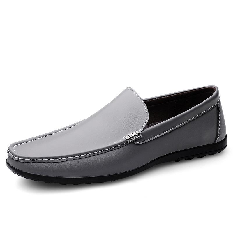 Men s Handmade Cowhide Leather Slip-On Moccasins - Large Size Casual Shoes 38