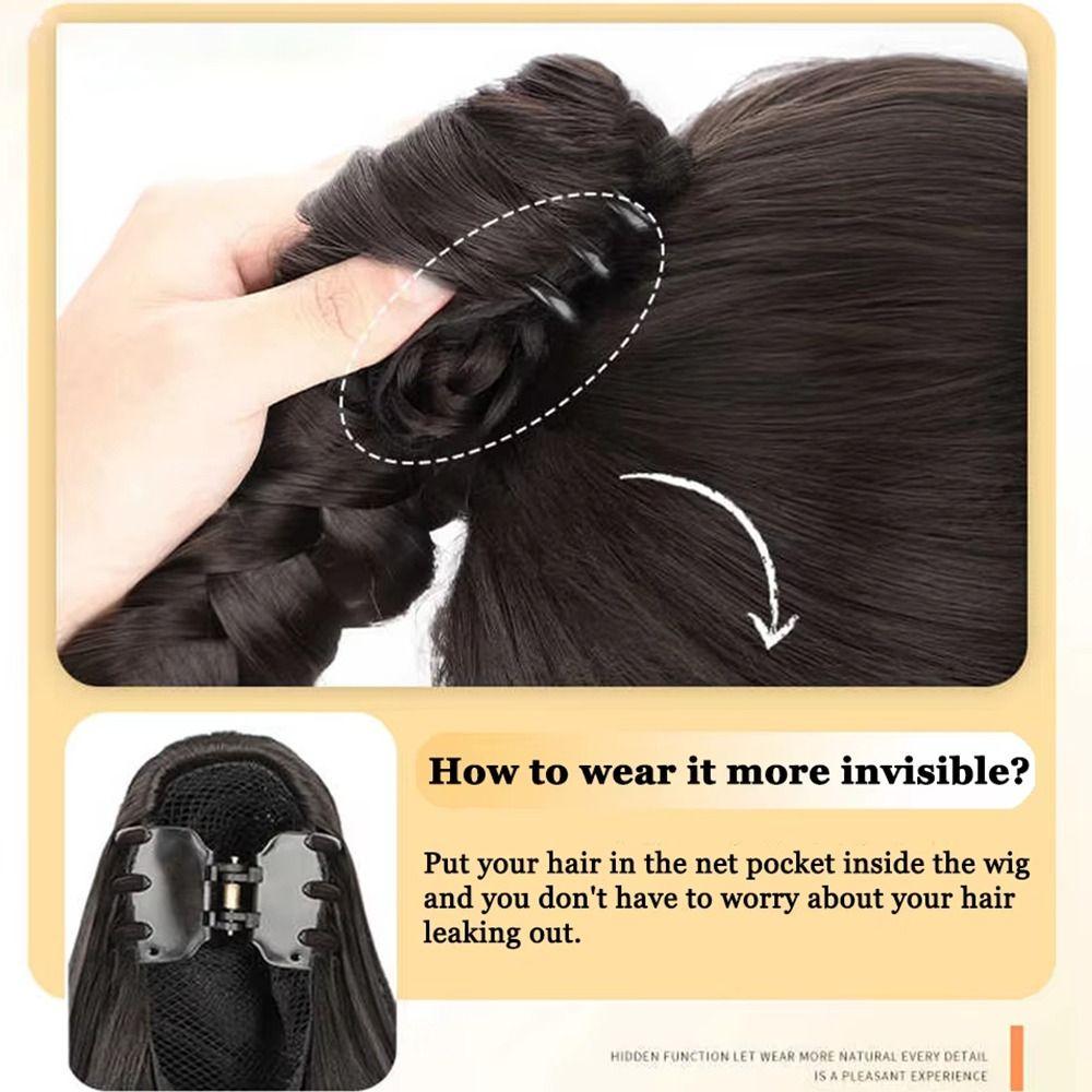 Lange Synthetische Perücke Pferdeschwanz Flauschige Perücke Haarspange Pferdeschwanz Haarnadel für Frauen Haar-Accessoires