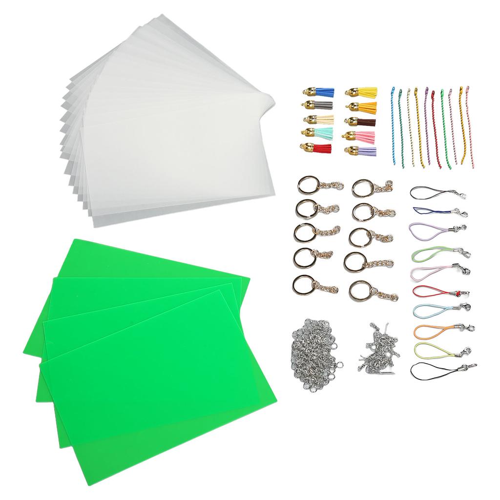 Heat Shrink Film Sheets Kit Handcrafted Shrink Dink Plastic Sheets Keychain Earring Accessories