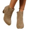 Large Size Round Toe Mid-heel Side Zipper Fashion Boots for Autumn and Winter New Polish Women's Boots