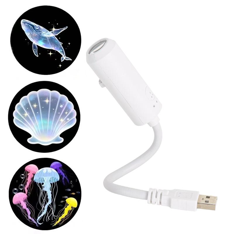 1Set Usb Starry Sky/Ocean/Milky Way Series Projection Atmosphere Lamp Night Light Romantic Bedroom Decoration