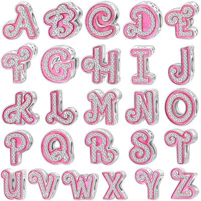 Fashion Barbie Pink Alphabet Beads DIY Bracelet Jewelry Making Kit with Charms