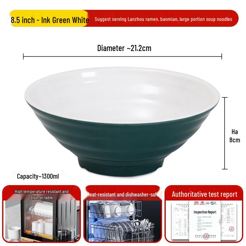 A8 Two-Color Melamine Noodle Bowl - Commercial-Grade Soup and Mala Tang Bowl for Restaurants and Catering