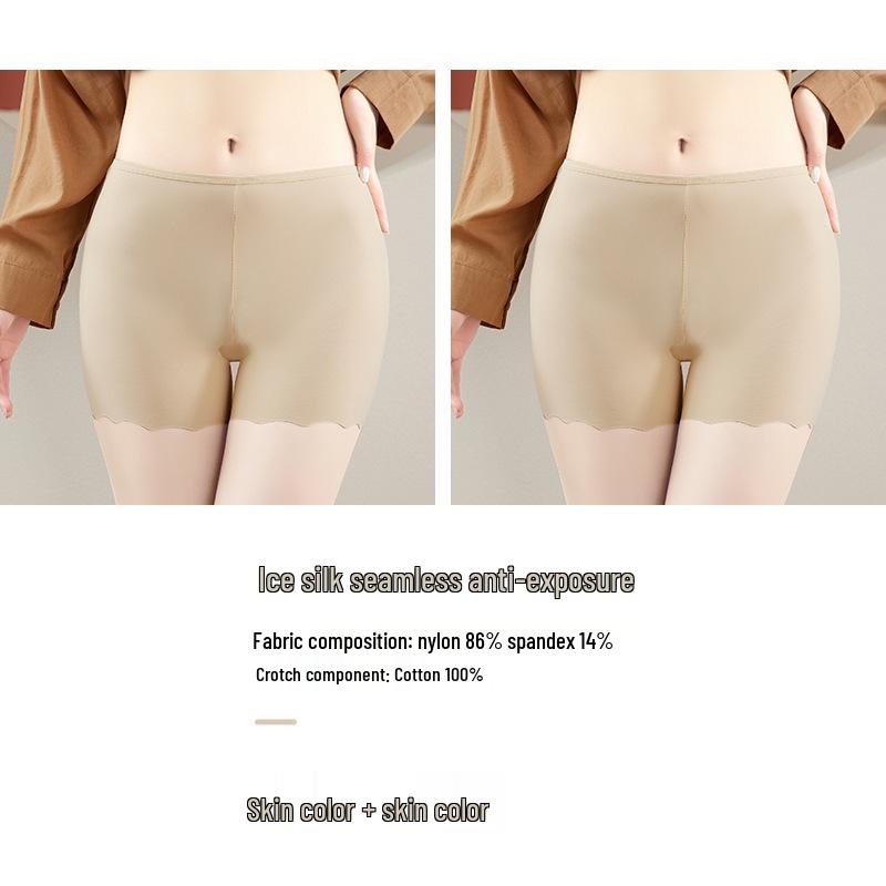Women's Summer Ice Silk Anti-Exposure Loose Shorts with All-Cotton Crotch