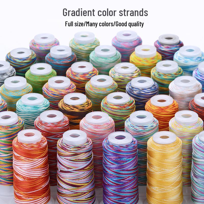 18-Strand Variegated Yarn Bracelet Weaving Cord – Gradient Dragon Scale Koi Thread DIY Material