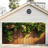 2D Cascading Bloom Vine Rustic Timber Patio Privacy Fence Cover