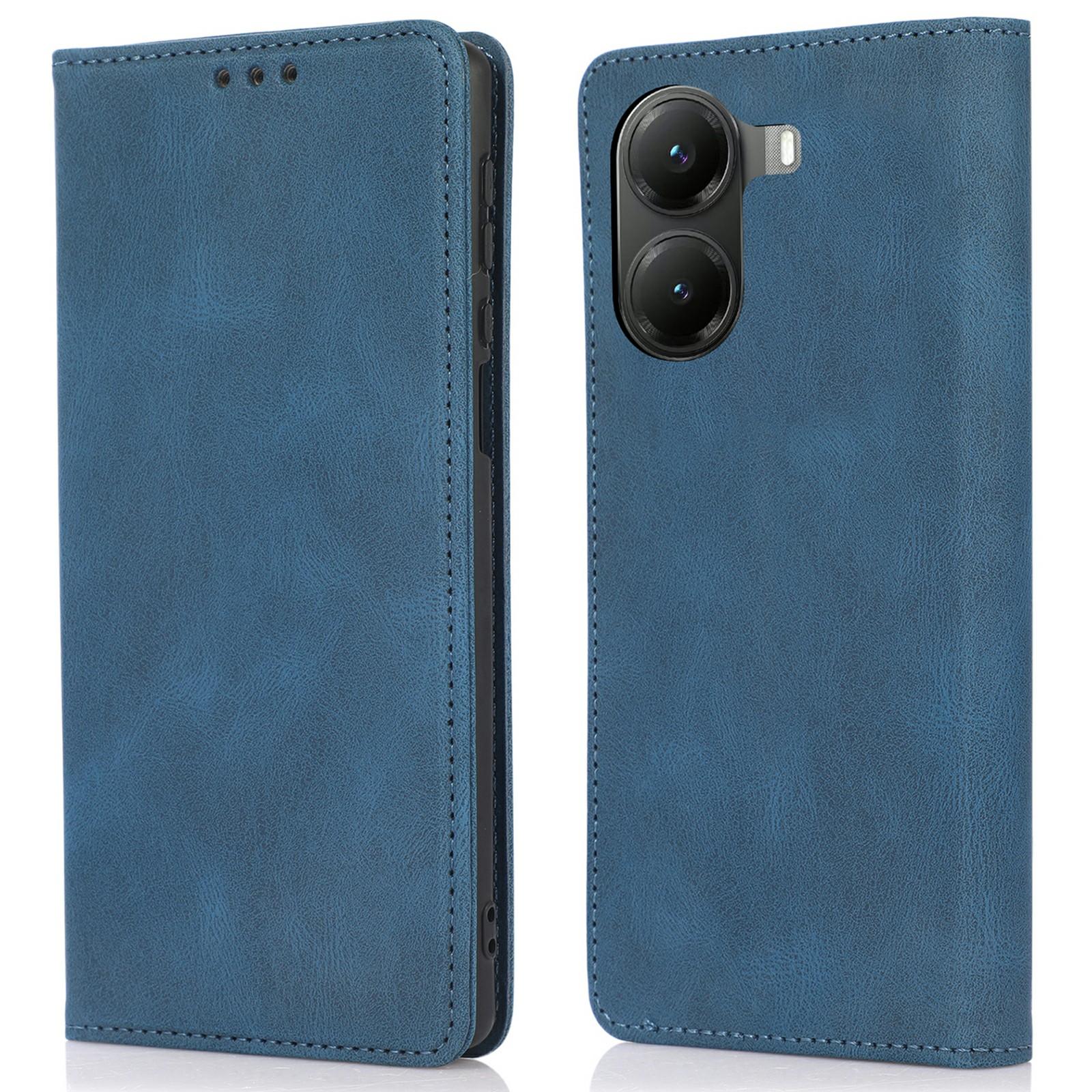 

For Xiaomi Poco X7 Pro 5G/Redmi Turbo 4 5G Case Wallet Magnetic Closing Leather Flip Phone Cover Blue