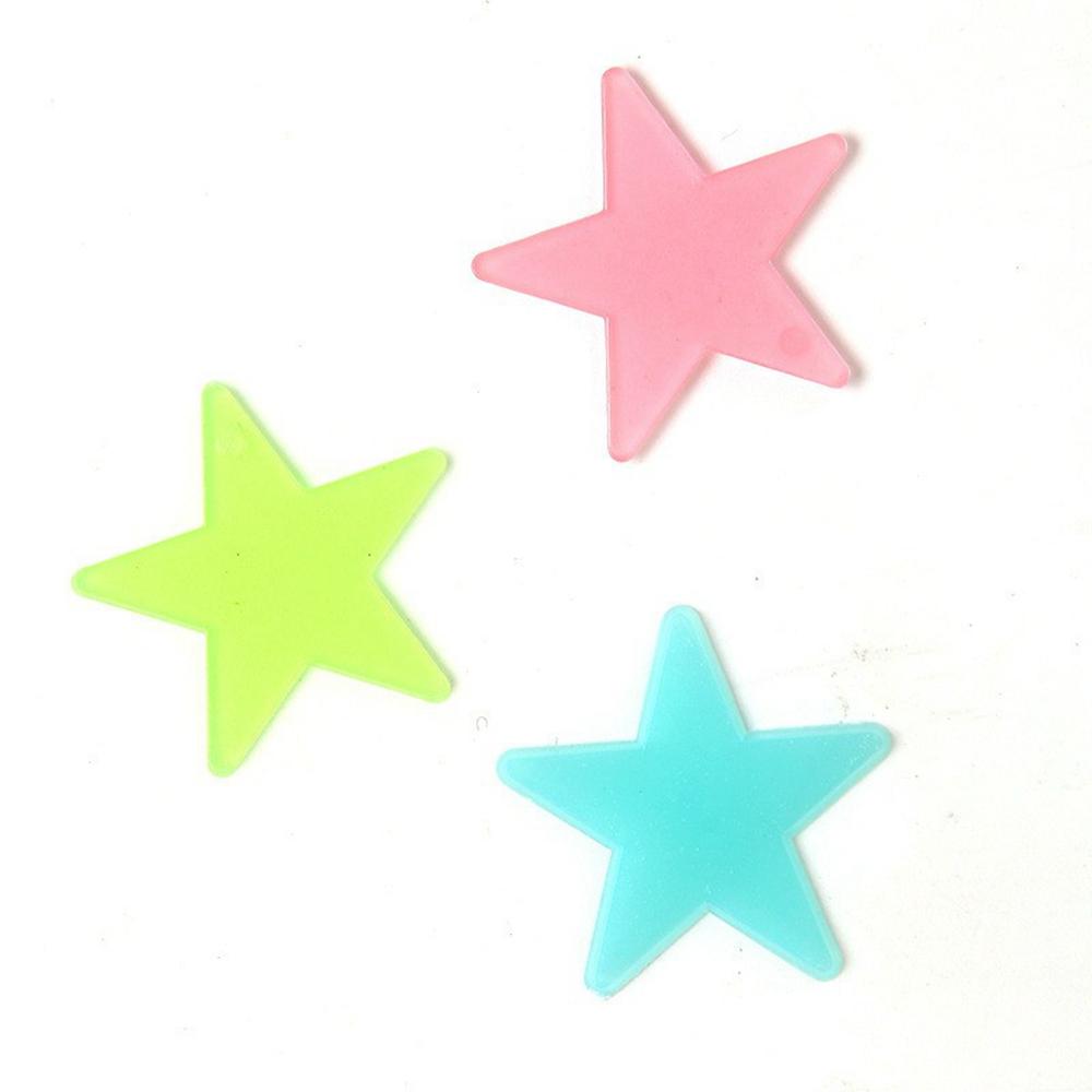 100 Stück 3cm 3D Plastiksterne Leuchtende Wandaufkleber Schlafzimmer Party Klassenzimmer Selbstklebende Fluoreszierende Dekoration