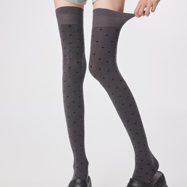 Höstnya Strumpor Barn Koreansk Version Prickiga Damknästrumpor Mångsidiga Figursmickrande Vågformade Långa Strumpor Lårhöga Strumpor